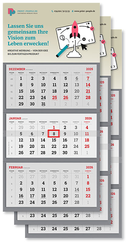Gestaltung Druck Wandkalender